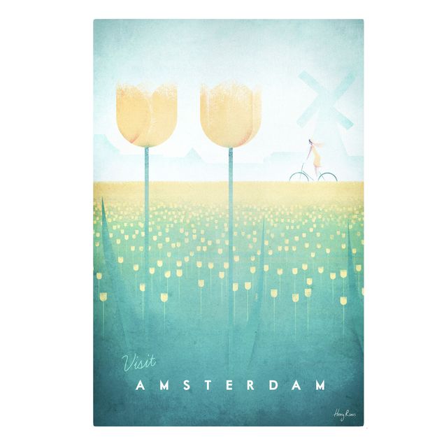 żółty obraz Plakat podróżniczy - Amsterdam