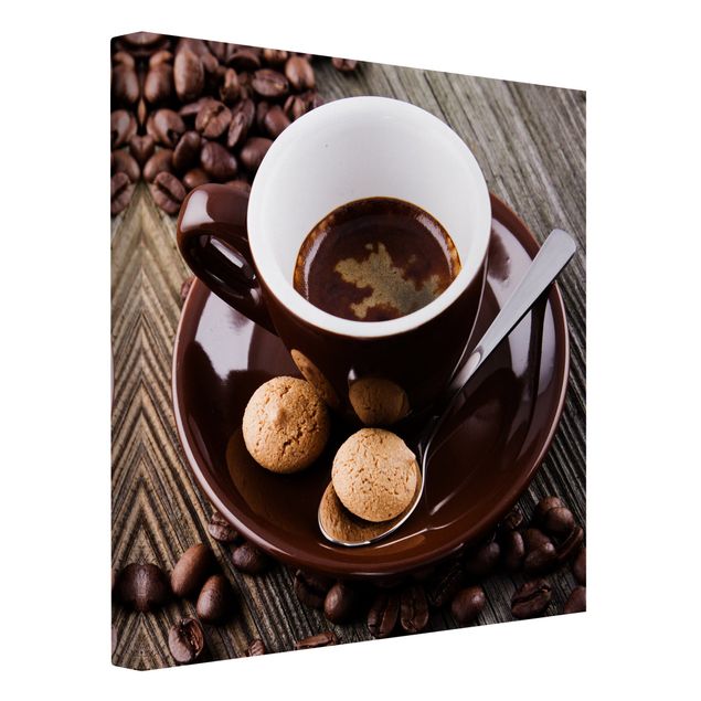 Obraz brązowy Filiżanka do kawy z ziarnami kawy