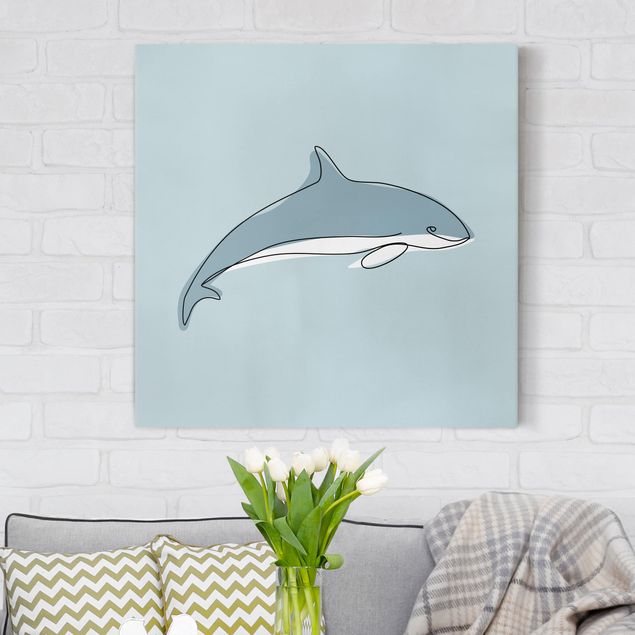 Obrazy na ścianę Dolphin Line Art