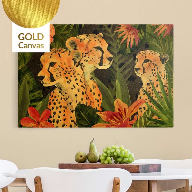 Dekoracja do kuchni Trio gepardów w dżungli