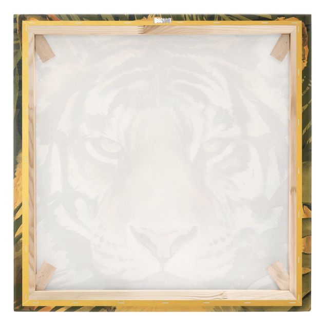Obrazy z motywem kwiatowym Tygrys w dżungli