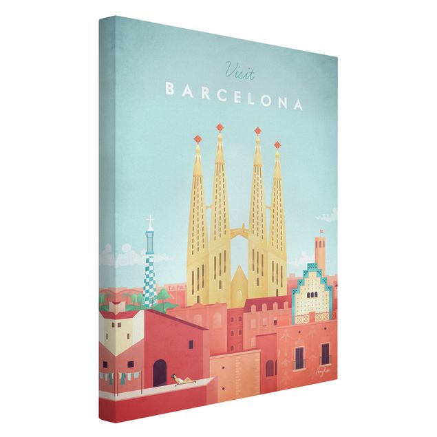 Obrazy retro Plakat podróżniczy - Barcelona
