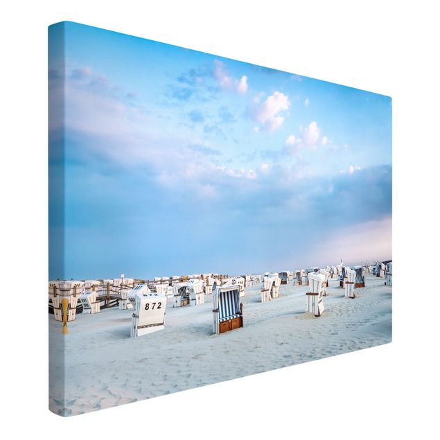 Obrazy morze Krzesła plażowe nad Morzem Północnym