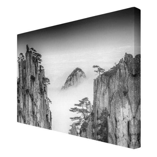 Obrazy krajobraz Skały we mgle czarno-białe