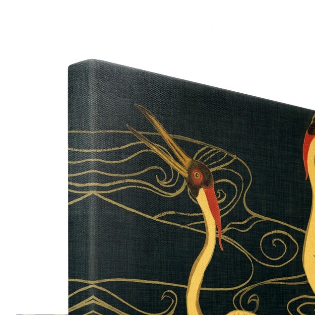 Obrazy na płótnie zwierzęta Żurawie o złotych piórach II