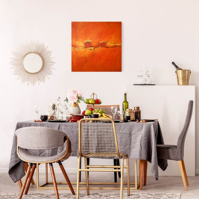 Obrazy nowoczesny Kompozycja w kolorze pomarańczowym
