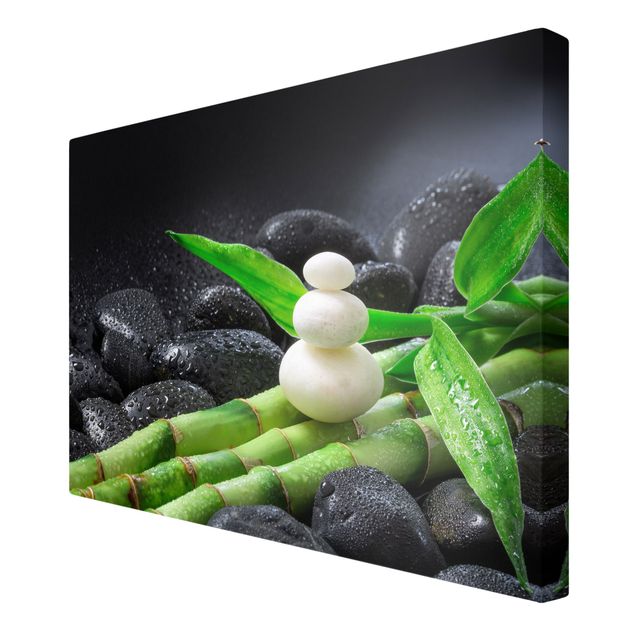 Obrazy duchowość Białe kamienie na bambusie