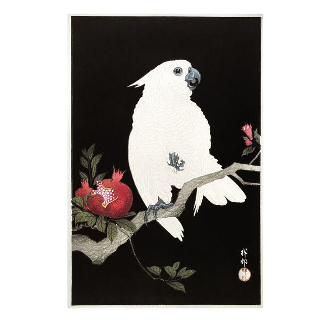 Obrazy retro Asian Vintage Illustration White Cockatoo