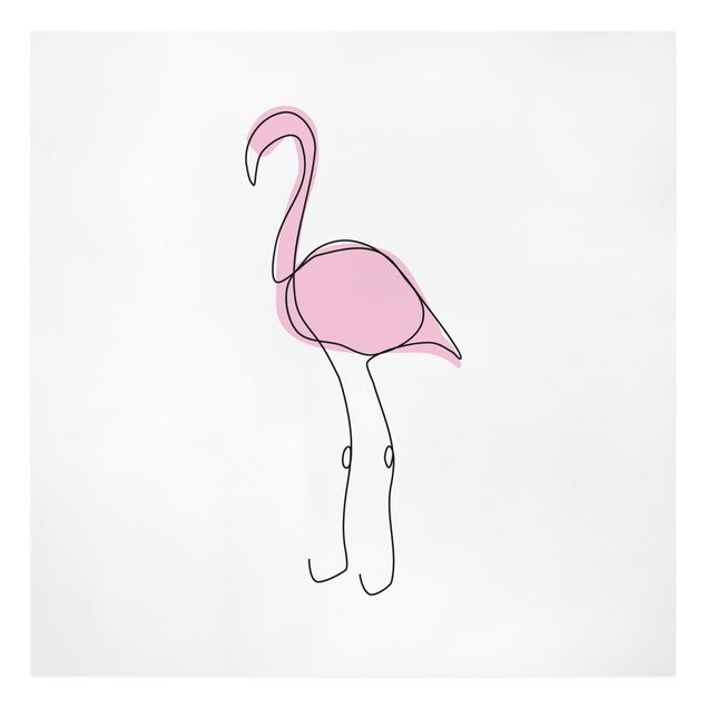 Obrazy ptaki na płótnie Flamingo Line Art