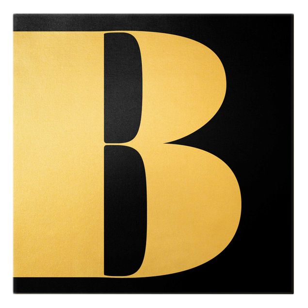 Obraz czarny Antykwa litera B czarna
