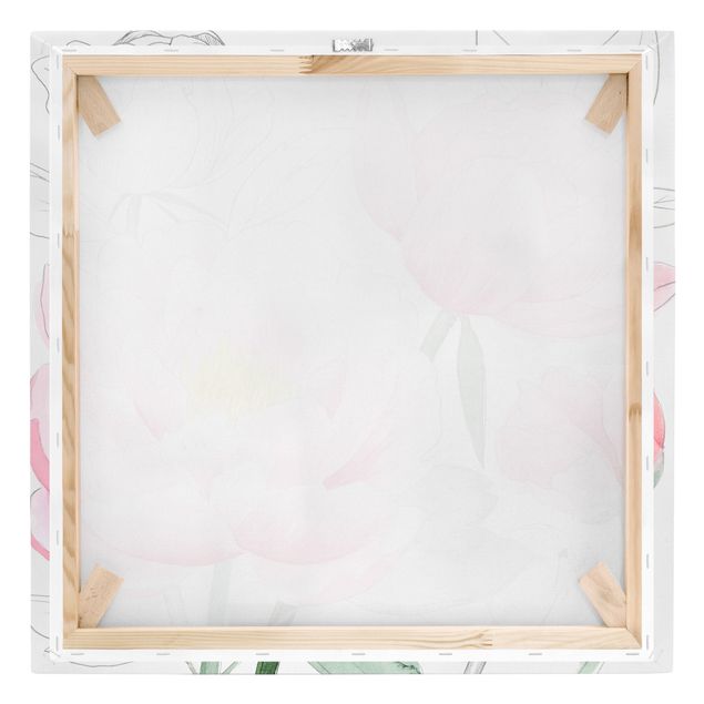 Obrazy na ścianę Rysowanie różowych peonii I