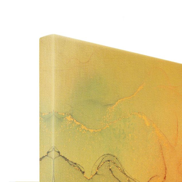 Złoty obraz na płótnie - Akwarela Pastelowe kolory z dodatkiem złota