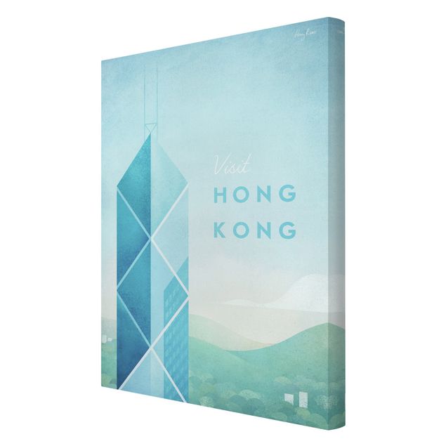 Retro obrazy Plakat podróżniczy - Hongkong
