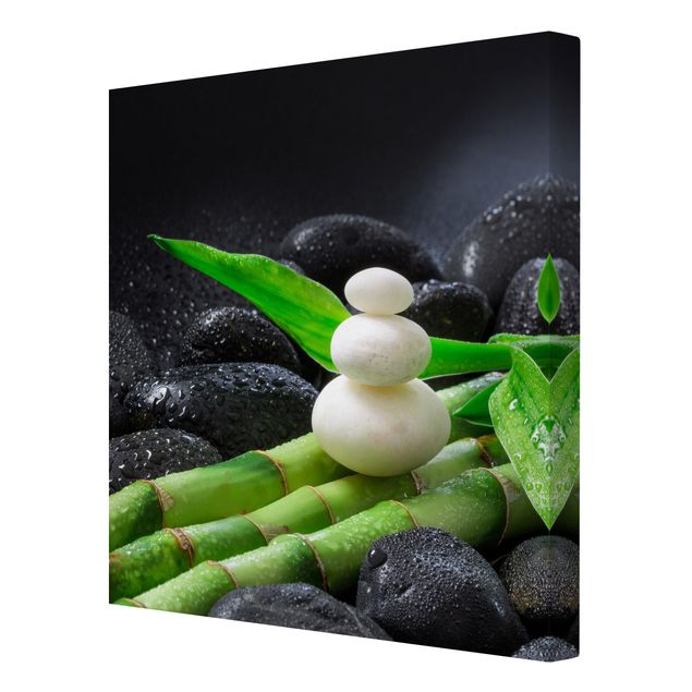 Obrazy duchowość Białe kamienie na bambusie