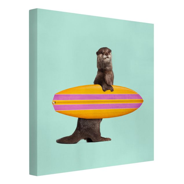 Obrazy nowoczesne Otter z deską surfingową