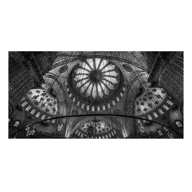 Czarno białe obrazy Kopuły Błękitnego Meczetu