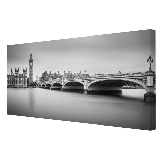 Czarno białe obrazki Most Westminsterski i Big Ben