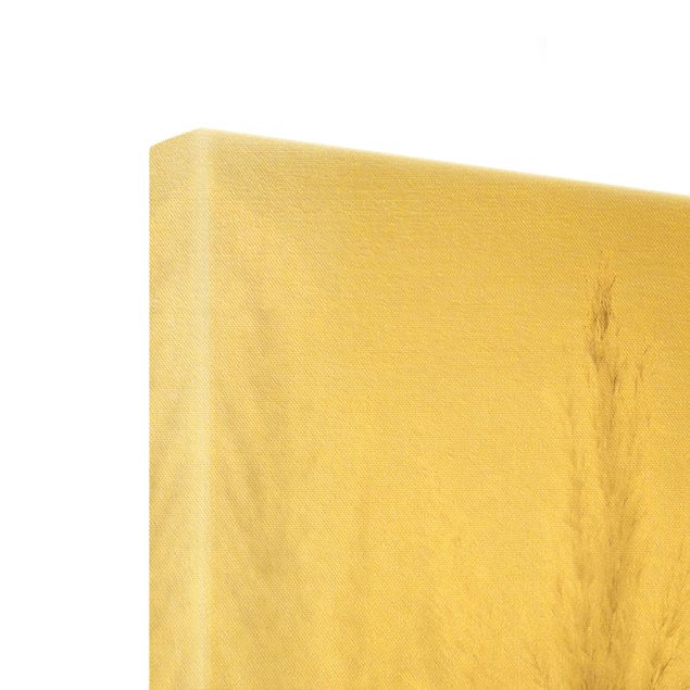 Złoty obraz na płótnie - Puszysta trawa pampasowa