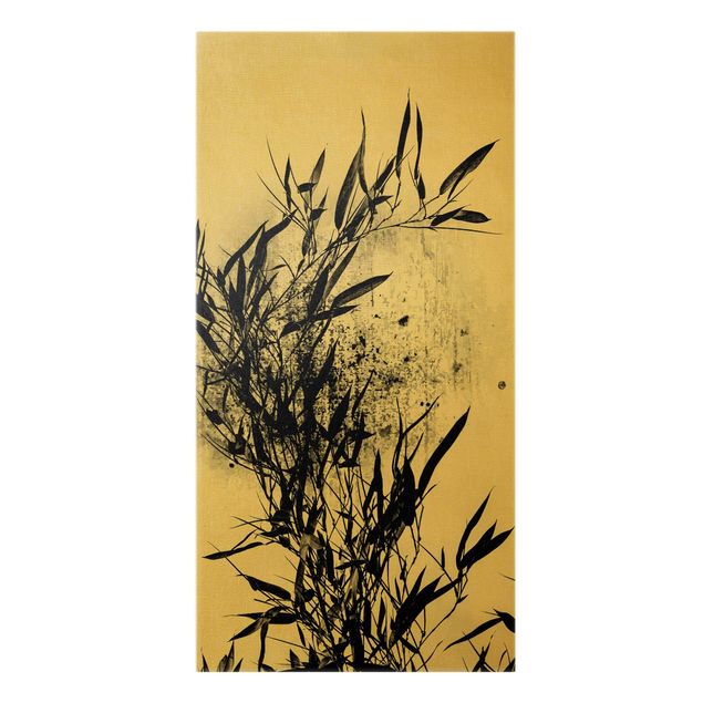 Obrazy z rybami Graficzny świat roślin - Czarny bambus