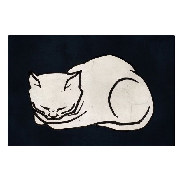 Obrazy ze zwierzętami Ilustracja przedstawiająca śpiącego kota