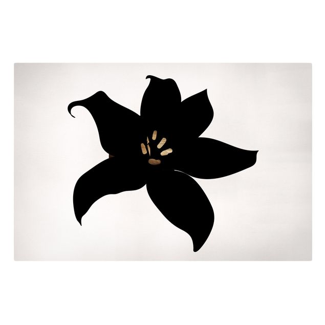 Nowoczesne obrazy Graficzny świat roślin - Orchidea czarno-złota