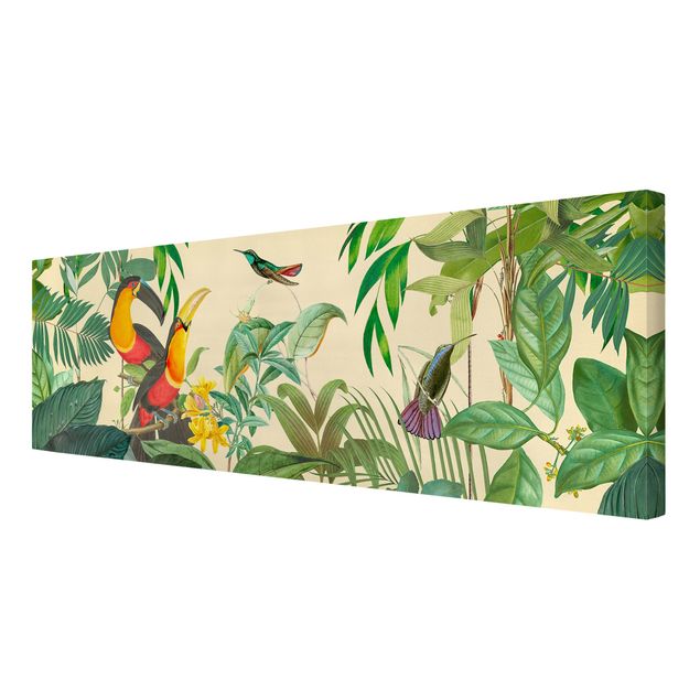 Obrazy retro Kolaże w stylu vintage - Ptaki w dżungli