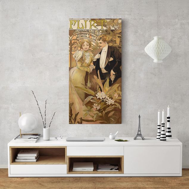 Dekoracja do kuchni Alfons Mucha - Plakat reklamowy ciastek Flirt