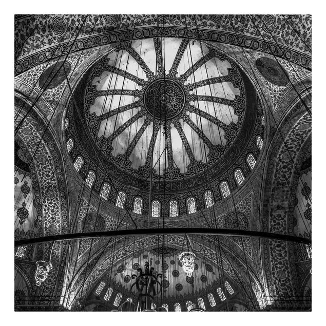 Czarno białe obrazy Kopuły Błękitnego Meczetu