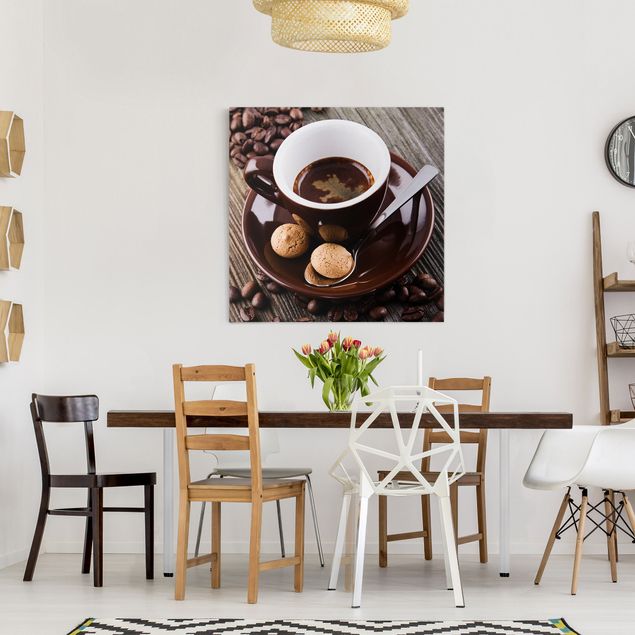 Obrazy z kawą Filiżanka do kawy z ziarnami kawy