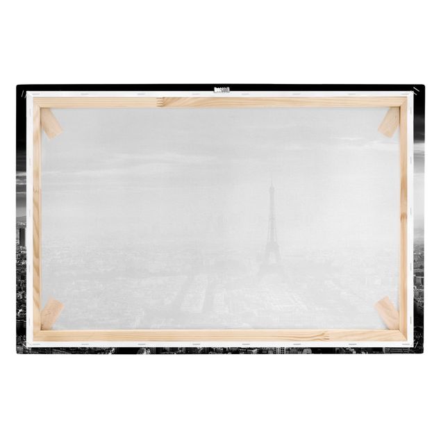 Obrazy architektura Wieża Eiffla z góry, czarno-biała
