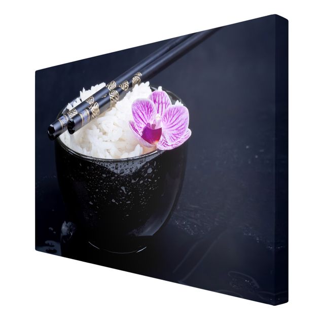 Obrazy motywy kwiatowe Miska na ryż z orchideą