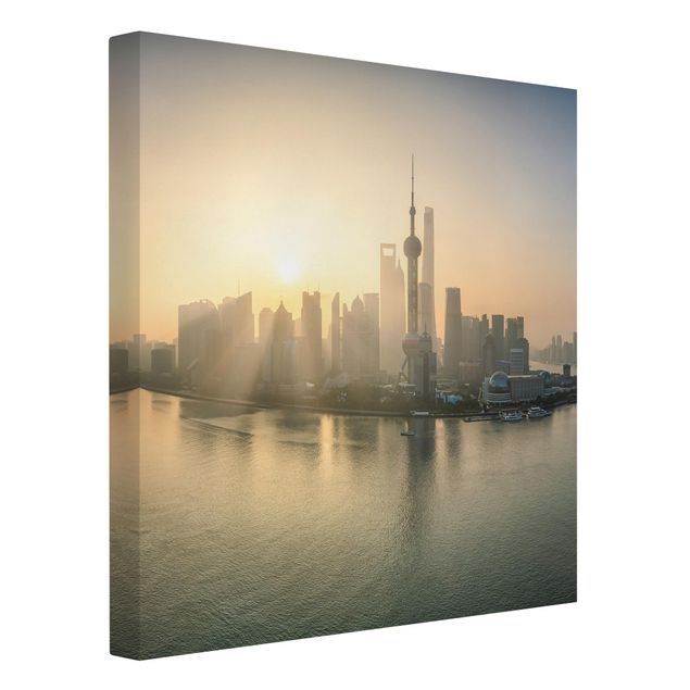 Obrazy nowoczesne Pudong o wschodzie słońca