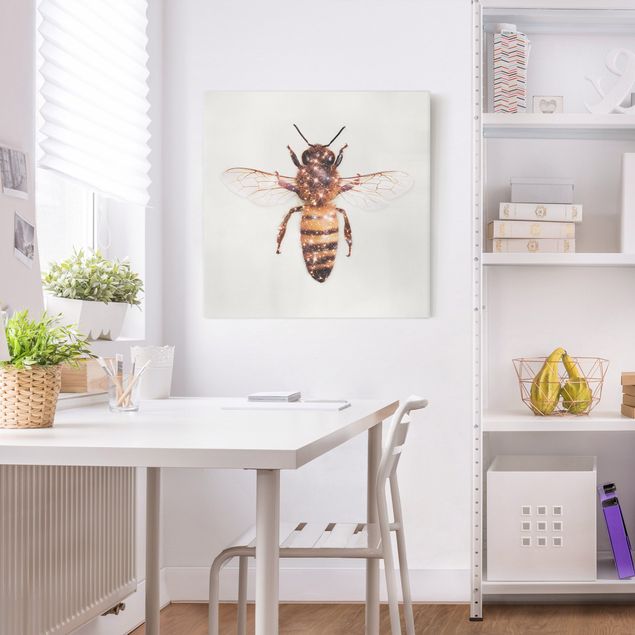 Nowoczesne obrazy pszczoła z brokatem