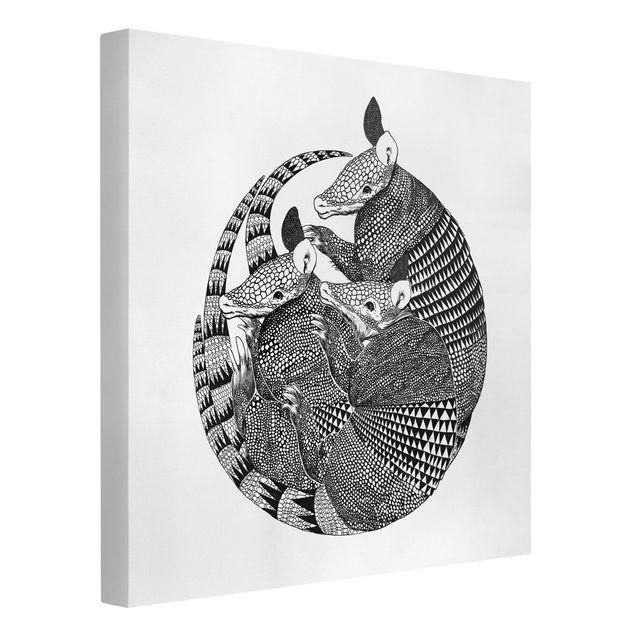 Obrazy nowoczesne Ilustracja Armadillos czarno-biały Pattern