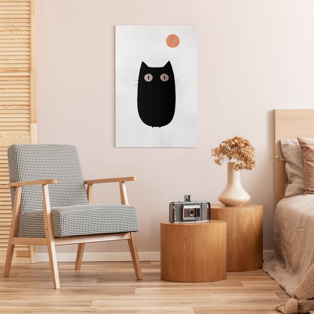 Nowoczesne obrazy Ilustracja czarnego kota