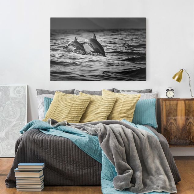 Nowoczesne obrazy Dwa skaczące delfiny
