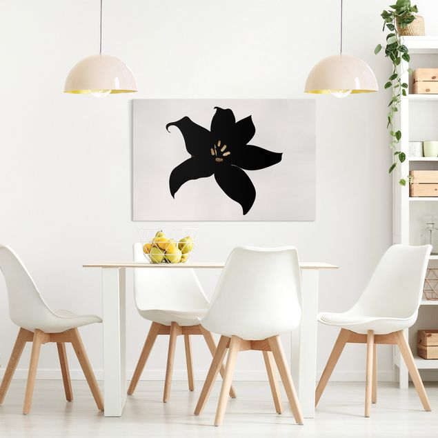 Dekoracja do kuchni Graficzny świat roślin - Orchidea czarno-złota