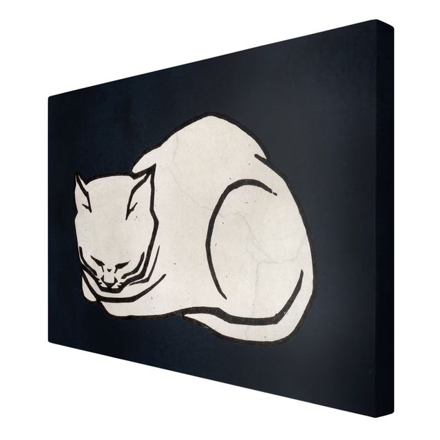 Obrazy na płótnie kot Ilustracja przedstawiająca śpiącego kota
