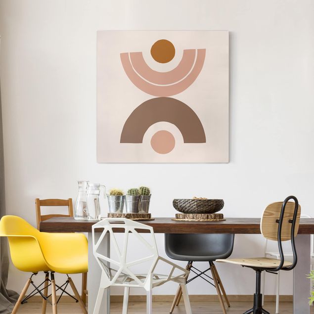 Dekoracja do kuchni Line Art Abstrakcyjne kształty pastelowe