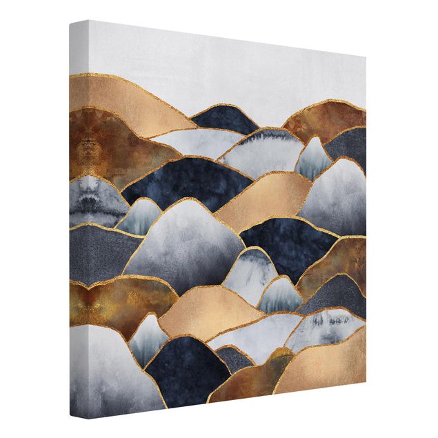 Obrazy abstrakcja Góry Złote Akwarela