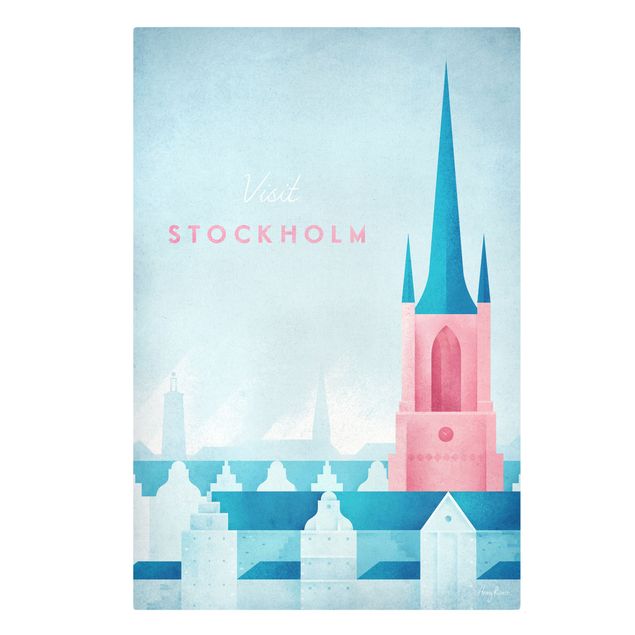 Niebieskie obrazy Plakat podróżniczy - Sztokholm