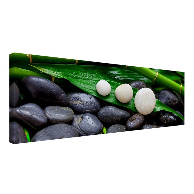 Obrazy bambus Zielony bambus z kamieniami Zen