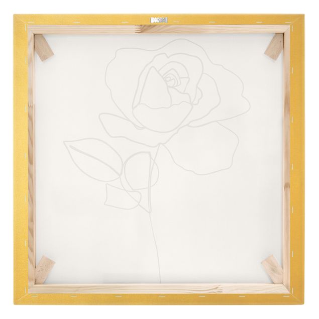Obrazy kwiatowe Line Art Róża czarno-biały