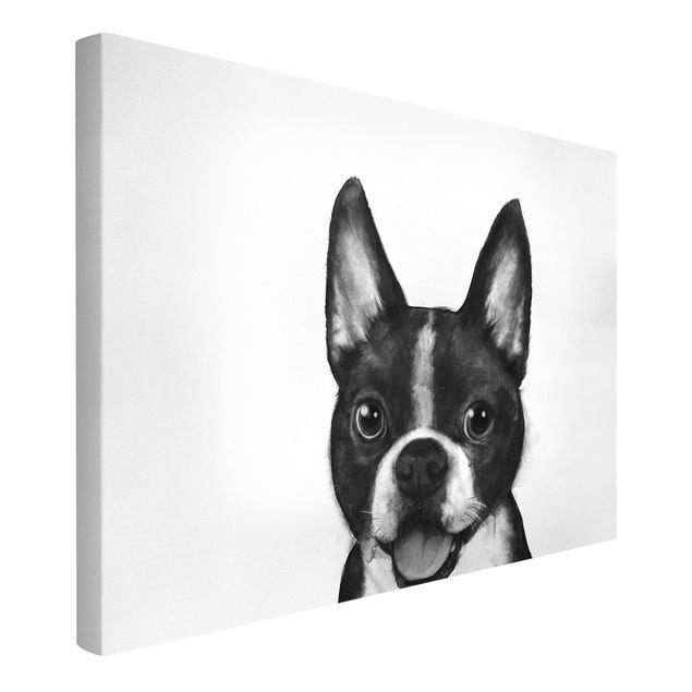 Obrazy nowoczesny Ilustracja pies Boston czarno-biały Painting
