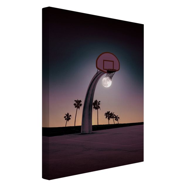 Obraz czarny Basketball z księżycem