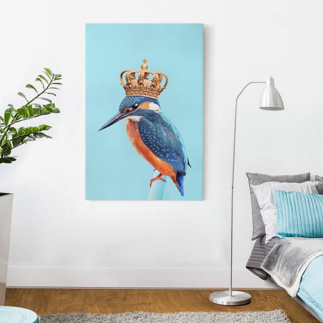 Obrazy do salonu nowoczesne Lodowy ptak z koroną