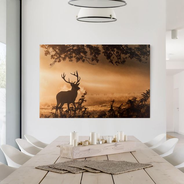 Obrazy nowoczesne Jeleń w zimowym lesie