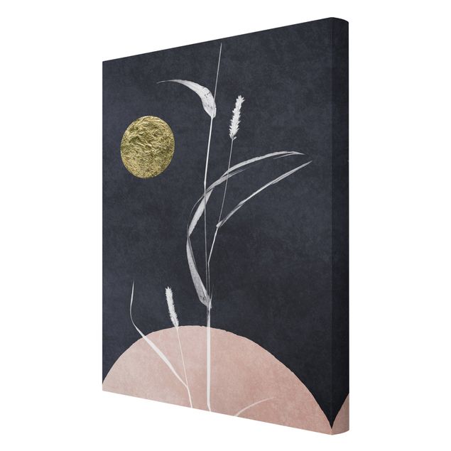 Obrazy Złoty księżyc z trzcinami