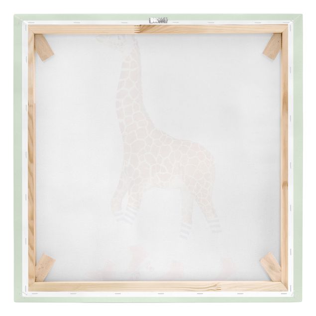 Zielony obraz Żyrafa na wrotkach
