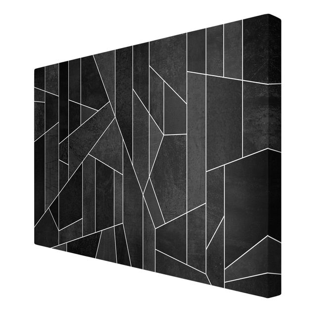 Obraz czarny czarno-biały Geometry Watercolour